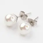 Shell Pearl Ball Stud Earring Findings
