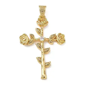 Brass Micro Pave Cubic Zirconia Pendants