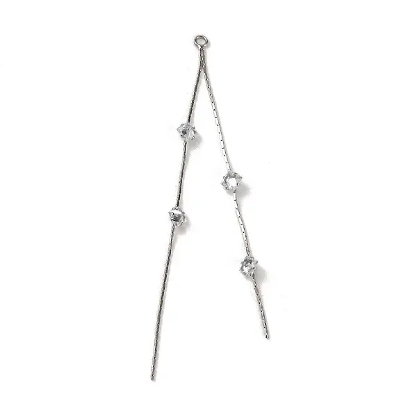 Brass Micro Pave Clear Cubic Zirconia Big Pendants