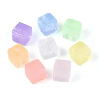 Transparent Acrylic Cube Beads