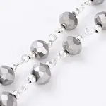 Silver Color Plated Brass Handmade Glass Beaded Chains