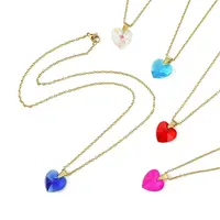 Heart Glass Pendant Necklaces