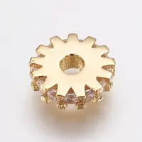 Brass Micro Pave Cubic Zirconia Bead Spacers
