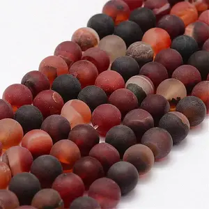 Frosted Natural Agate Beads Strands