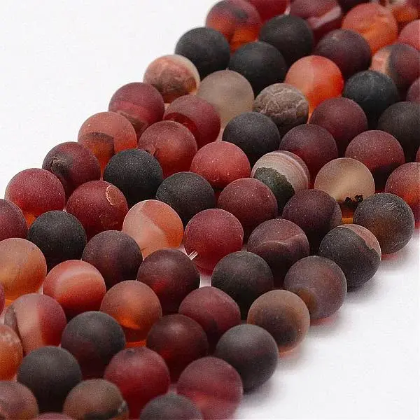 Frosted Natural Agate Beads Strands