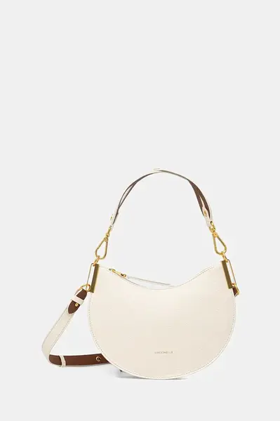 Kožená kabelka Coccinelle COCCINELLESUNUP béžová barva, E1.QKF.13.03.01