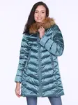PERSO Woman's Women's winter casual jacket with nice eco fur on the hood