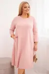 Plus size šaty s vreckami, ružové