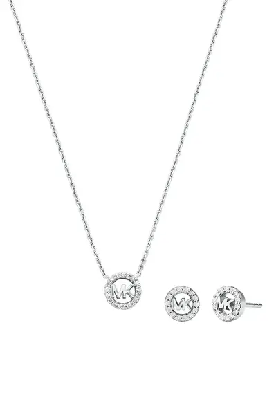 Strieborný náhrdelník a náušnice Michael Kors