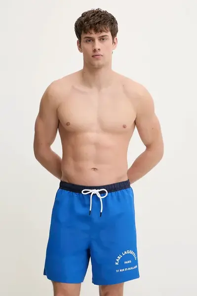 Plavkové šortky Karl Lagerfeld RSG CONSTRAST tmavomodrá farba, B1M46008