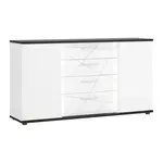 Komoda Venezia VENK01 2D4S biela alpská/dub vicenza čierna/mdf biela L