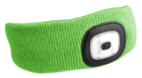 Čelenky s čelovkou 180 lm, nabíjecí USB, univerzální velikosti, různé barvy - SIXTOL Barva: fluorescentní zelená