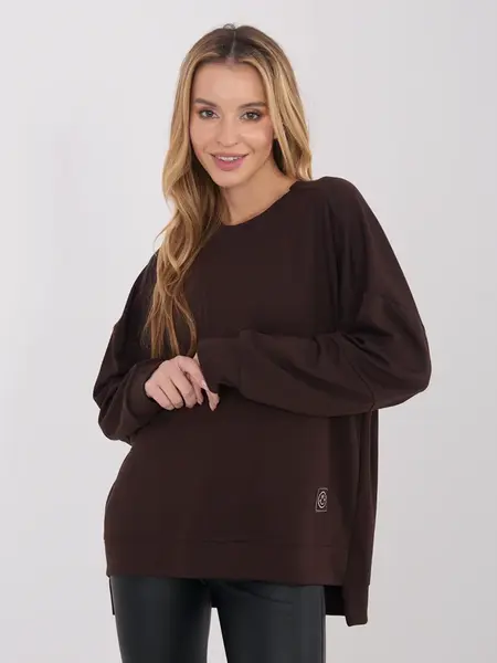 Dámská hnědá mikina bez kapuce