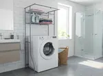 Kovový koupelnový regál nad pračku FIXANO 170x60-90 cm, šedá