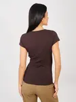 Dámske tričko s krátkym rukávom, tmavohnedé