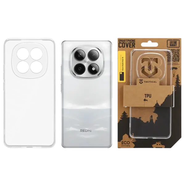 Zadní kryt Tactical TPU pro Xiaomi Redmi Note 15 5G, transparentní