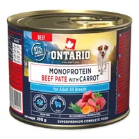 Konzerva Ontario Adult monoprotein hovězí paté s mrkví 200g