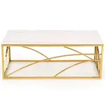 Konferenčný stolík Universe 3 biela mramor/zlatá