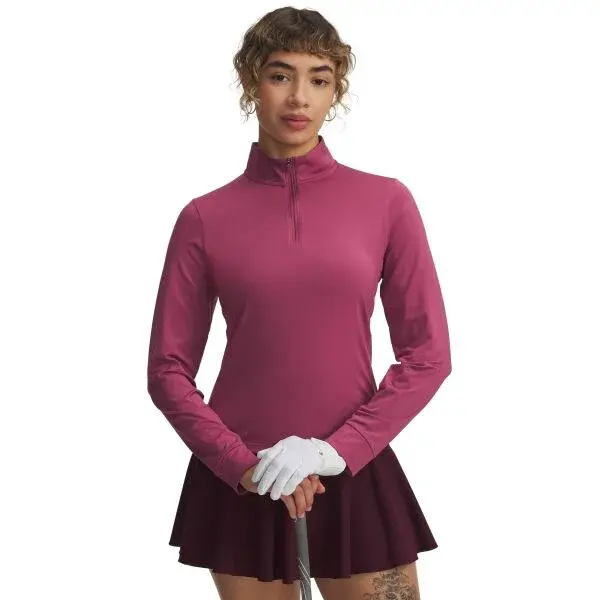 Under Armour DRIVE 1/4 ZIP Dámska golfová bunda, červená, veľkosť S