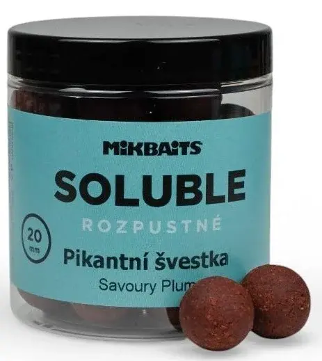 Mikbaits rozpustné boilie soluble pikantní švestka 250 ml - 24 mm