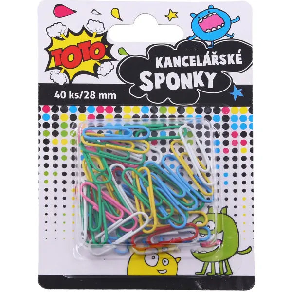 TOTO Sponka kancelářská barevná 40 ks, 28 mm