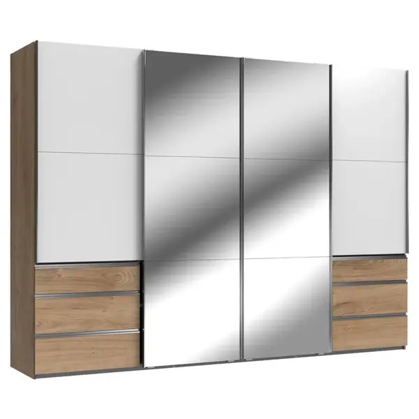 MID.YOU SKŘÍŇ S POSOUVACÍMI DVEŘMI, bílá, barvy dubu, 350/216/65 cm