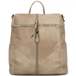 Trendy dámský koženková batoh Lively, khaki