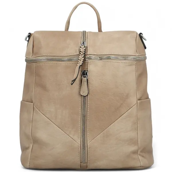 Trendy dámský koženková batoh Lively, khaki