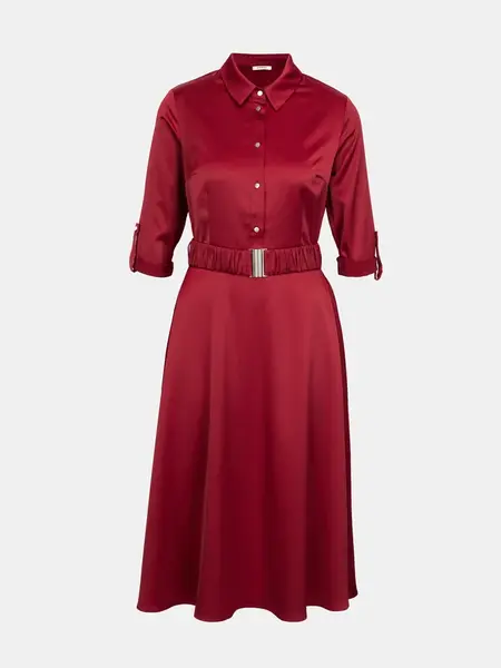 Bordové košeľové šaty ORSAY