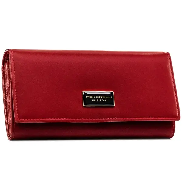 Dámská koženkovo/kožená peněženka červená - Peterson Birgita