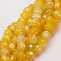 Natural Fire Crackle Agate Bead Strands