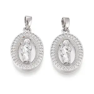 Religion Brass Micro Pave Cubic Zirconia Pendants
