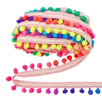 10 Yards Polyester Pom Pom Ball Tassel Ribbons