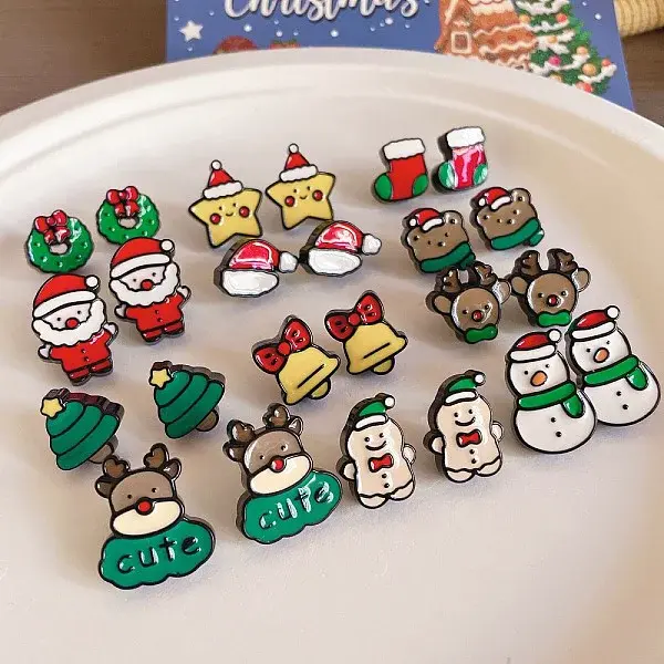 Christmas Theme Resin Stud Earrings