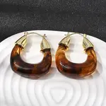 Brass Resin Hoop Earrings