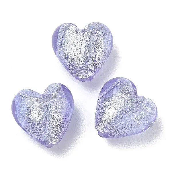Handmade Silver Foil Glass Beads