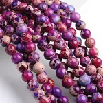 Dyed Natural Imperial Jasper Round Bead Strands