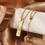 304 Stainless Steel Clear Cubic Zirconia Rectangle Constellation Pendant Necklaces for Women Men