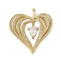 Brass Micro Pave Cubic Zirconia Pendants