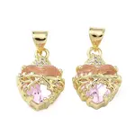 Brass Micro Pave Cubic Zirconia Pendants