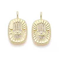 Brass Micro Pave Cubic Zirconia Pendants