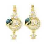 Brass Micro Pave Cubic Zirconia Pendants