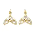 Brass Micro Pave Clear Cubic Zirconia Pendants