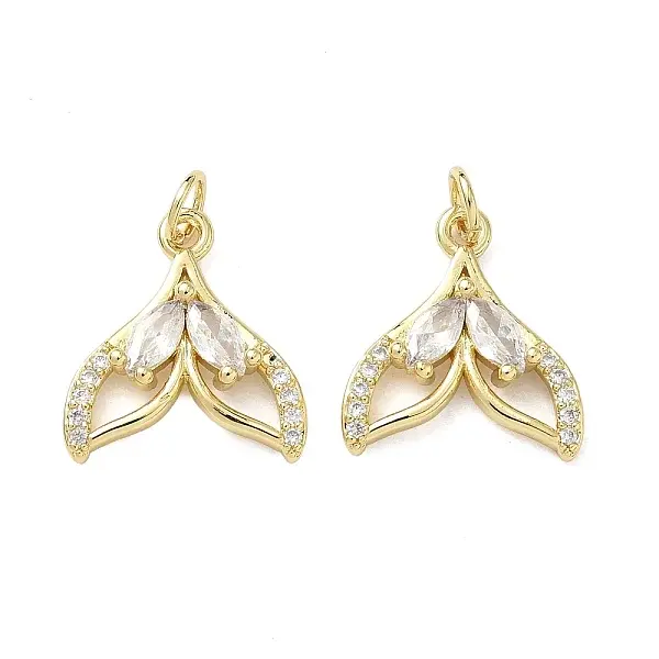 Brass Micro Pave Clear Cubic Zirconia Pendants