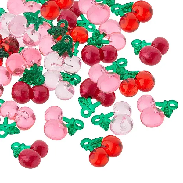 56Pcs 4 Colors Transparent Resin Pendants