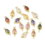 Brass Pave Cubic Zirconia Connector Charms