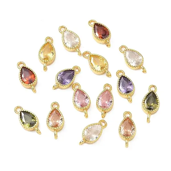 Brass Pave Cubic Zirconia Connector Charms