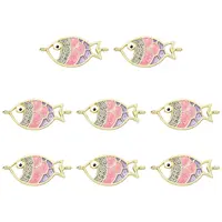 10Pcs Alloy Enamel Fish Links Connectors
