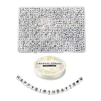 Opaque Acrylic Horizontal Hole Letter Beads