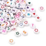 50G 4 Style Opaque White Acrylic Beads